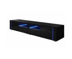 Mobile TV Oxy doppio con LED 200 x 35 x 45 cm - Nero opaco e nero lucido
