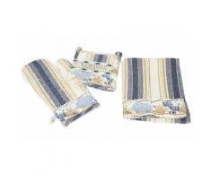 Set con 2 presine e 2 guanti da forno - Blu