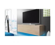 Mobile porta TV 140 cm con LED Azzurro - Quercia Sonoma