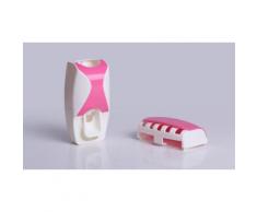 1x Dispenser per dentifricio e porta spazzolino - Rosa