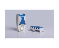 1x Dispenser per dentifricio e porta spazzolino - Azzurro