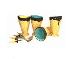 Set 4 coppe per gelato con cucchiai Decol