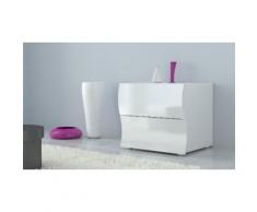 Un comodino Onda con 2 cassetti - Bianco