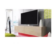 Mobile porta TV 200 cm con LED Rosso - Quercia Sonoma