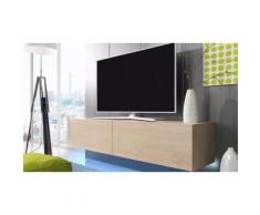 Mobile porta TV 200 cm con LED Azzurro - Quercia Sonoma