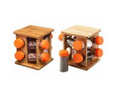 Stand portaspezie in bamboo 9 pezzi