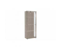 Vetrina 2 ante vetro e 3 ripiani - Rovere chiaro