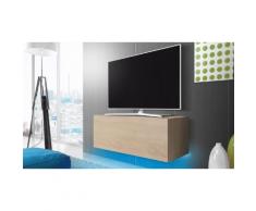 Mobile porta TV 100 cm con LED Azzurro - Quercia Sonoma