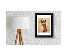 Poster con cornice - Giraffe Newspaper Animal