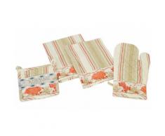 Set con 2 presine e 2 guanti da forno - Rosso