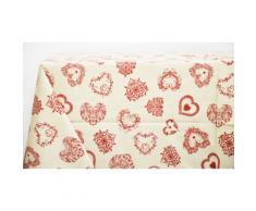 Centrotavola - 90 x 90 cm - Cuori love bordeaux