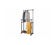 Stand appendiabiti doppio con ruote scorrevoli