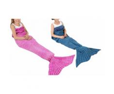 2x Coperta coda di sirena per bambini - Rosa, Blu
