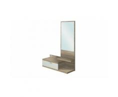 Mobile ingresso Toledo B4 bianco lucido con cassetto e specchio