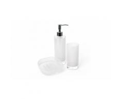 Set bicchiere porta spazzolini, dispenser e porta sapone - Bianco