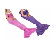 2x Coperta coda di sirena per bambini - Rosa chiaro, Viola