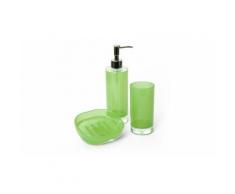 Set bicchiere porta spazzolini, dispenser e porta sapone - Verde