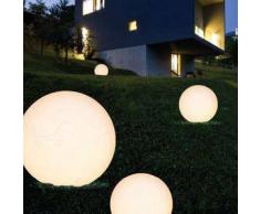 linea light Oh! - Lampada da terra a sfera da esterni S - Legno
