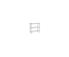 No Name Ufficio Scaffale Cromato A Tre Piani H90xl90xp35