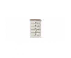 Cassettiera barocca legno bianco 5 cassetti GUSTAVE