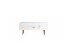 Buffet legno naturale e bianco 2 ante 2 cassetti GILDA