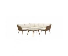 Salotto da giardino scandinavo resina sintetica bianco antico FIGARI