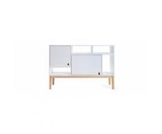 Buffet design laccato bianco opaco e legno SKAL