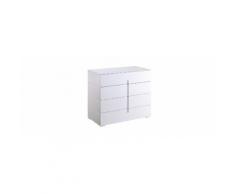 Cassettiera design laccata bianco 4 cassetti TED