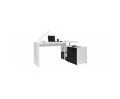 Scrivania design laccata bianca e nera cassettiera lato destro MAXI