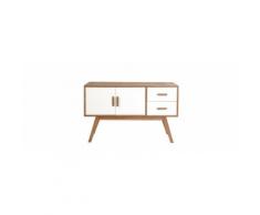 Buffet legno naturale e bianco 2 ante e 2 cassetti HELIA