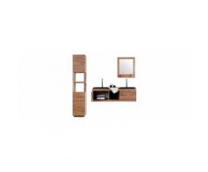 Mobile da bagno pensile in teck con doppia vasca ANKO