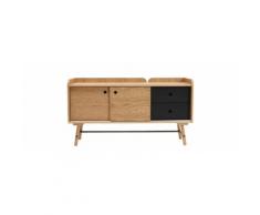 Buffet scandi giapponese quercia e grigio opaco 2 cassetti JAPANSK