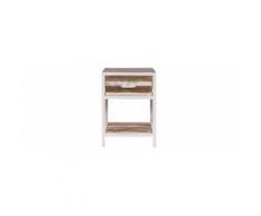 Comodino legno e metallo bianco ROCHELLE