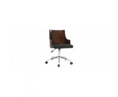 Sedia da ufficio, di design, in poliuretano, colore: Nero e noce, modello: MAYOL