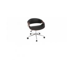 Poltrona da ufficio, di design, in poliuretano, colore: Nero/Noce, modello: ARAMIS