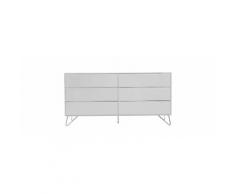 Cassettiera design 6 cassetti bianco opaco ILLIA