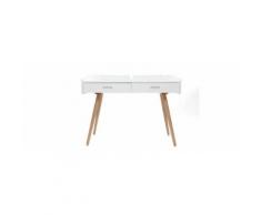 Scrivania di design in frassino, colore: Bianco, modello: NEVIL