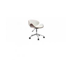 Sedia da ufficio design colore bianco e legno WALNUT