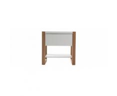 Comodino design colore bianco e quercia ARMEL