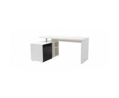 Scrivania design bianca e nera laccata cassetti lato sinistro MAXI