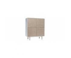 Buffet design contemporaneo bianco e legno ROMY