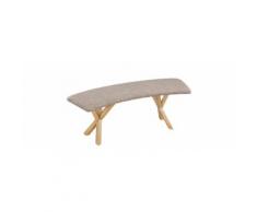 Panca design scandinavo quercia e tessuto grigio ANIK