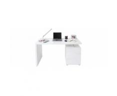 Scrivania design 3 cassetti laccata in bianco CALIX