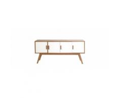 Buffet legno naturale e bianco 4 porte HELIA