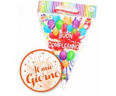 Givi Italia Festone Bandierine Buon Compleanno Palloncini in Pvc Givi Italia mt.10