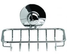 King Home PORTASAPONE con Ventosa, Cromato