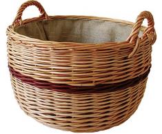 dobar Robuster Camino Legno Cestino di Vimini geschaelter, con Iuta ausgekleidet, Marrone, 50 x 50 x 28 cm
