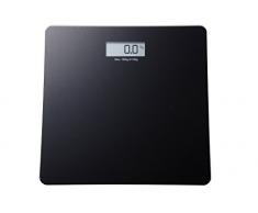 King Home B1407314/A Bilancia Pesapersone con Display LCD Portata Max 150Kg Base in Vetro, Nero, 30X30X1,70H