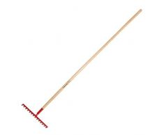 Fiskars Rastrello con 14 denti, Larghezza: 36 cm, Denti in acciaio temprato/Manico in frassino, Rosso, Classic, 1003705