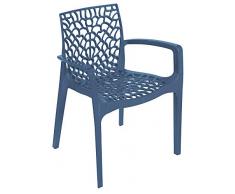 GRAND SOLEIL Gruvyer Poltrona impilabile, Blu Petrolio